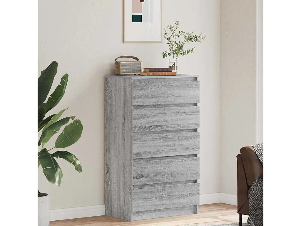 Cómoda Sonoma gris 60x36x103 cm Madera de ingeniería