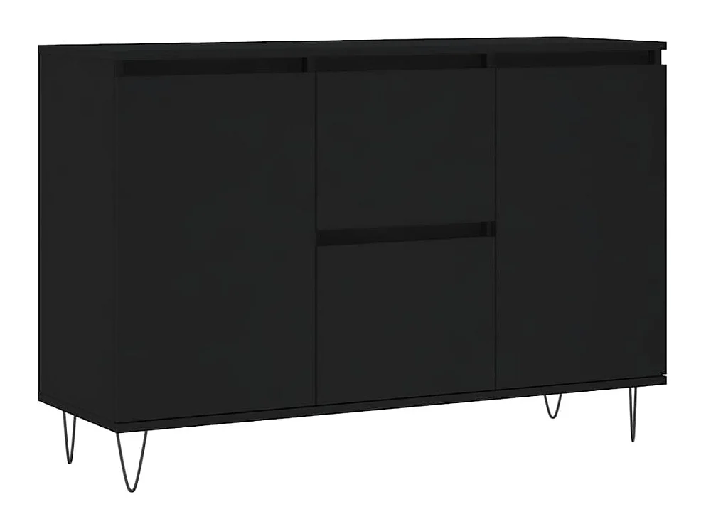 Buffet noir 104x35x70 cm bois d’ingénierie