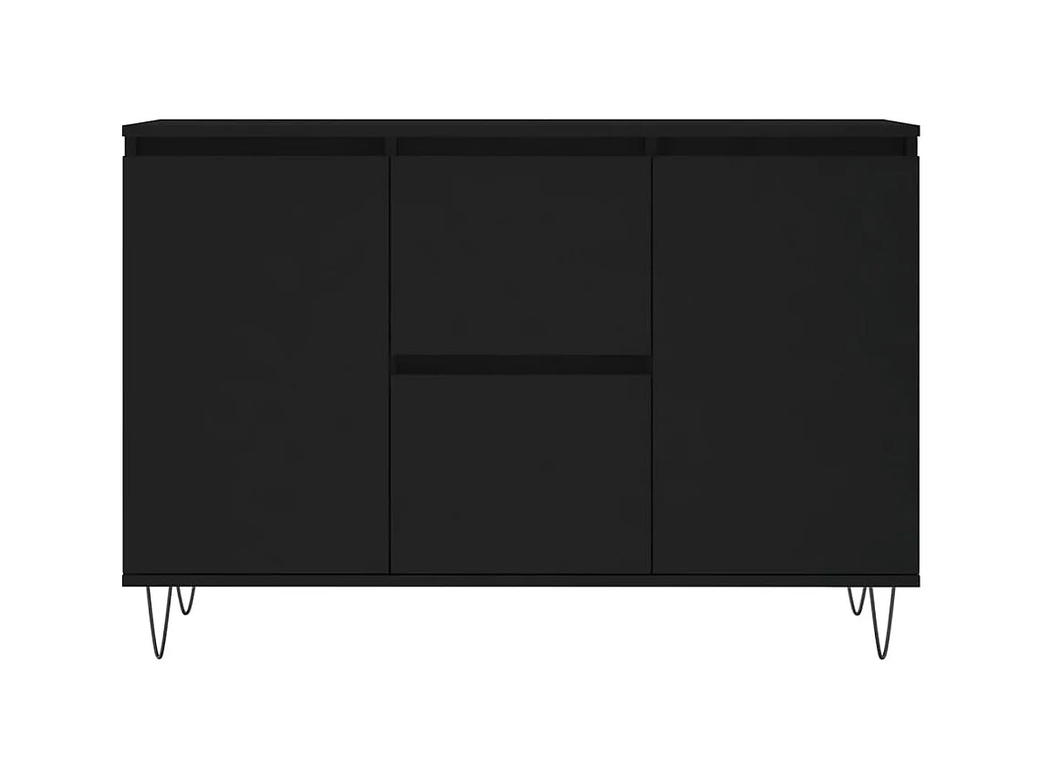 Buffet noir 104x35x70 cm bois d’ingénierie