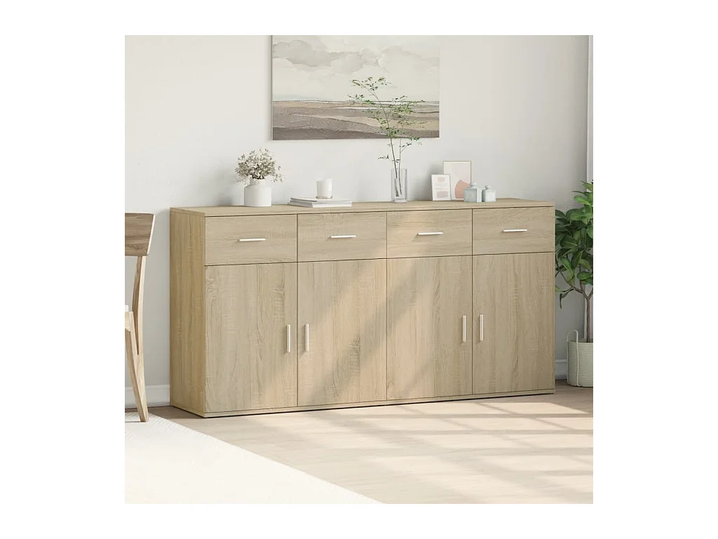 Credenze 2 pz rovere sonoma 79x38x80 cm legno ingegnerizzato