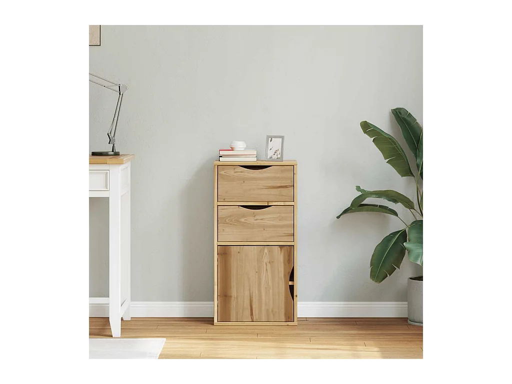 Armoire latérale avec tiroirs ODDA 40x24x79 cm bois massif pin