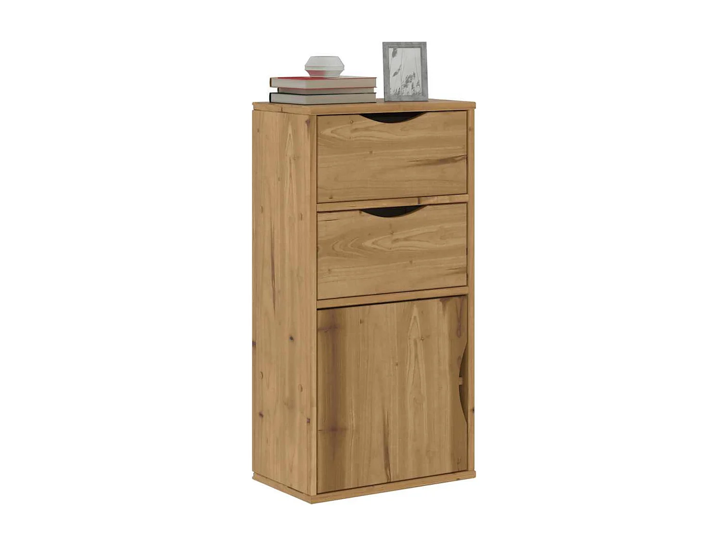 Mobiletto laterale con cassetti ODDA 40x24x79 cm in legno massello di pino