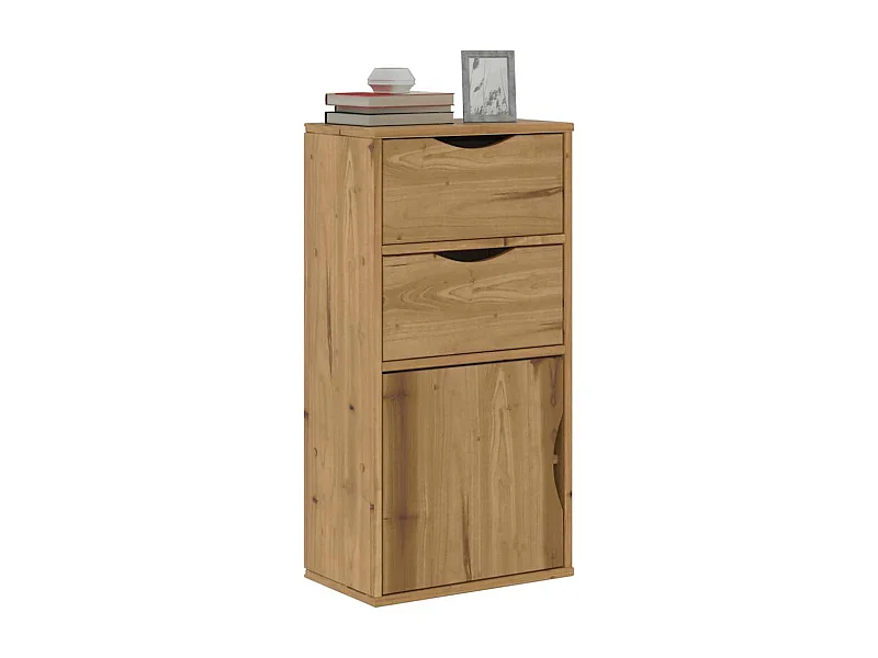 Mobiletto laterale con cassetti ODDA 40x24x79 cm in legno massello di pino