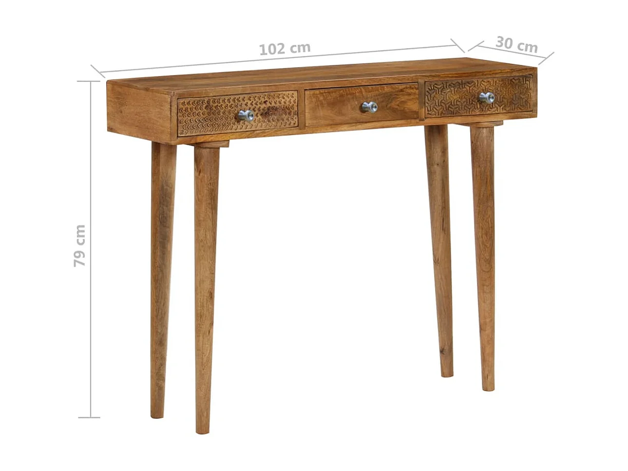 Table console Bois de manguier massif 102x30x79 cm