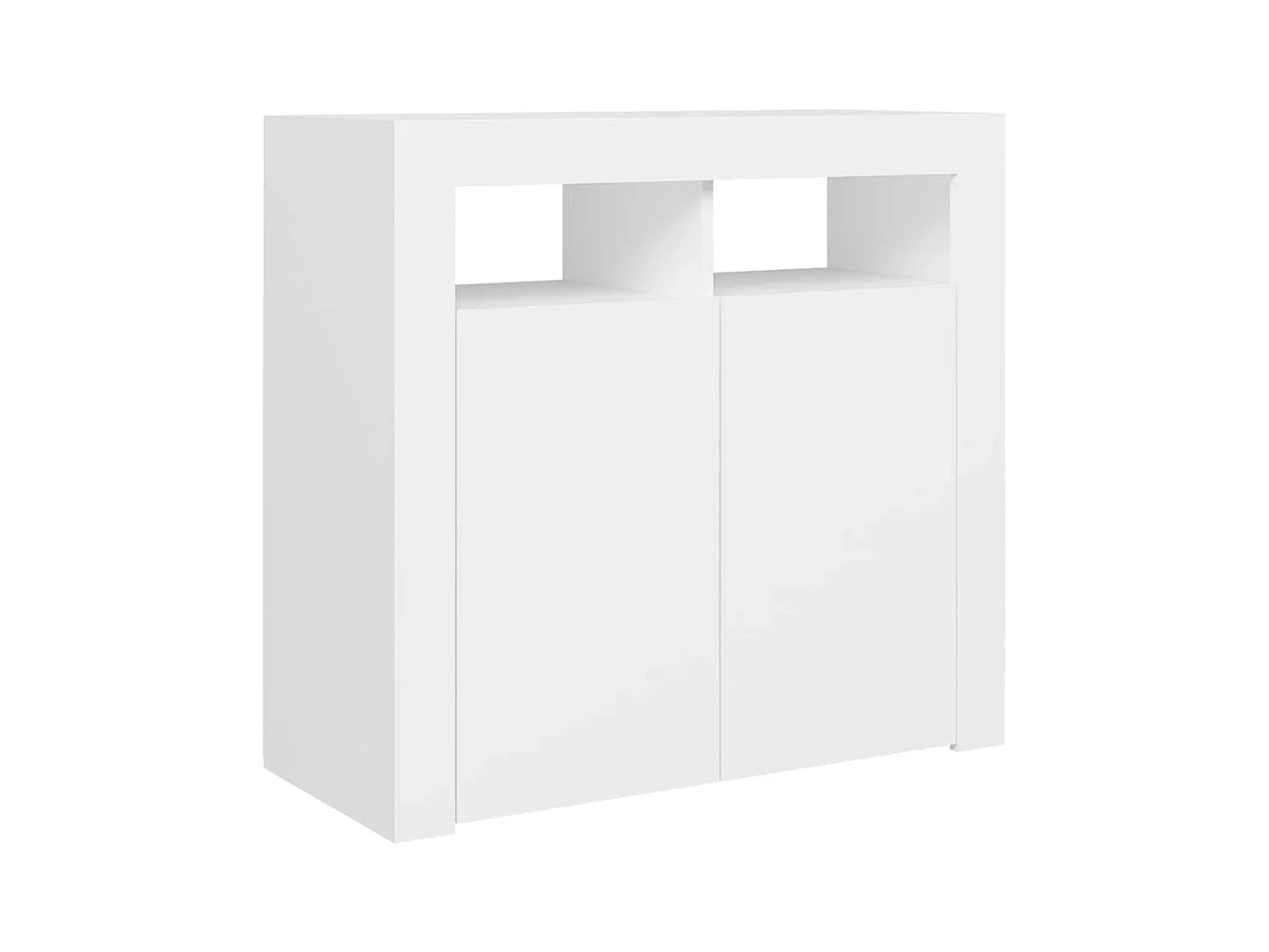 Buffet avec lumières LED Blanc 80x35x75 cm