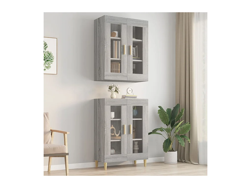 Armoire murale suspendue Sonoma gris 69,5x34x90 cm
