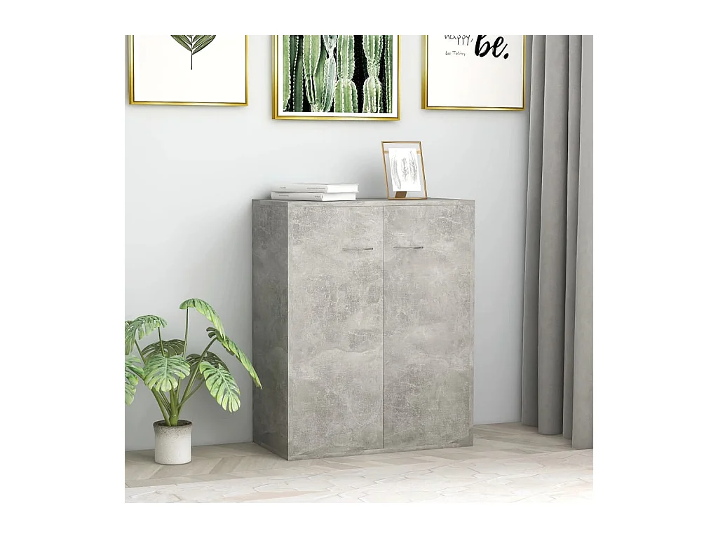 Buffet Gris béton 60x30x75 cm Bois d'ingénierie