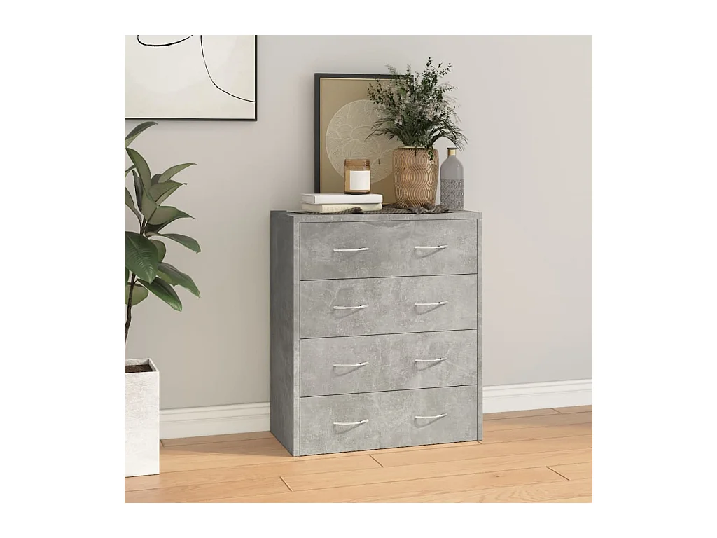 Buffet avec 4 tiroirs 60x30,5x71 cm Gris béton