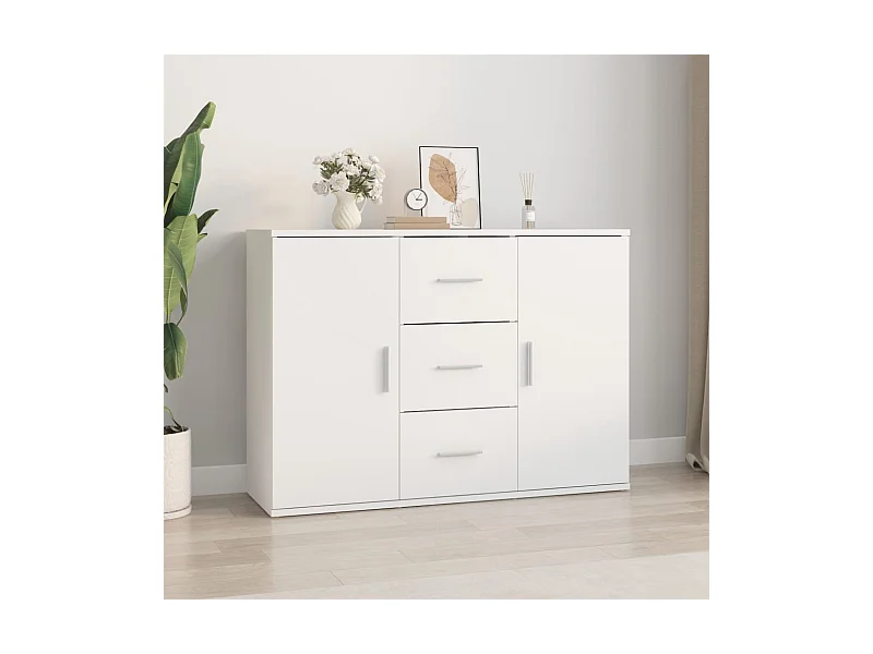 Buffet blanc 91x29,5x65 cm bois d'ingénierie