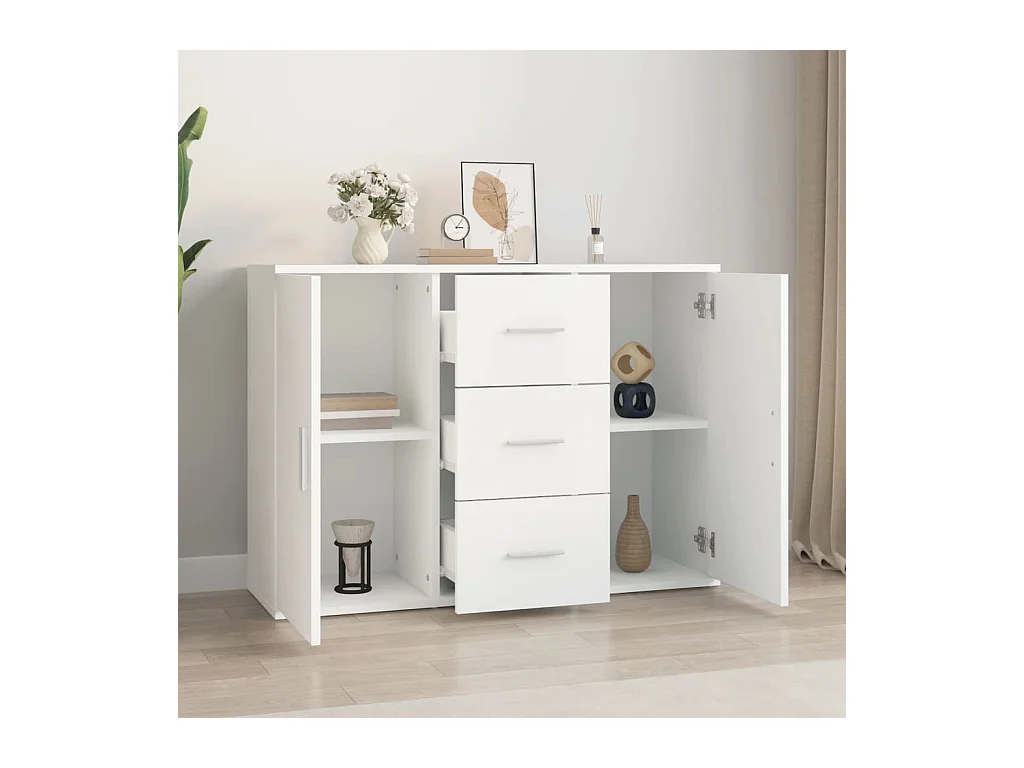 Buffet blanc 91x29,5x65 cm bois d'ingénierie