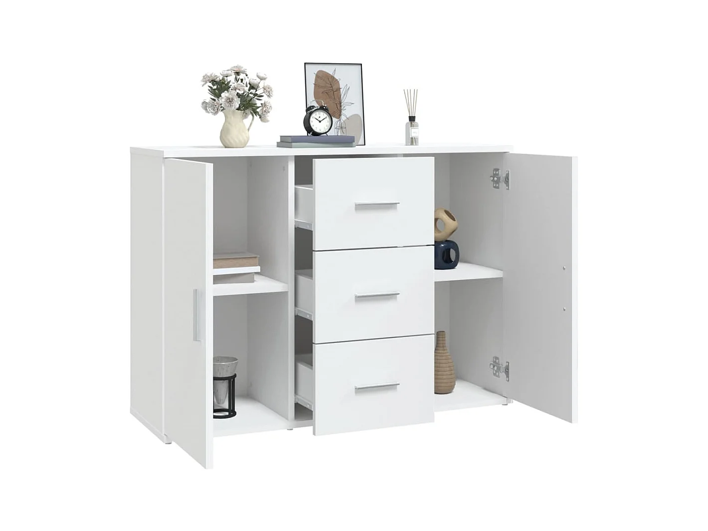 Buffet blanc 91x29,5x65 cm bois d'ingénierie