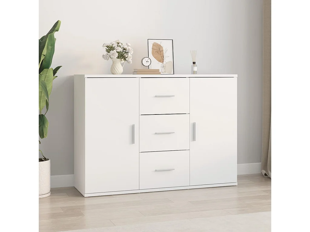 Buffet blanc 91x29,5x65 cm bois d'ingénierie