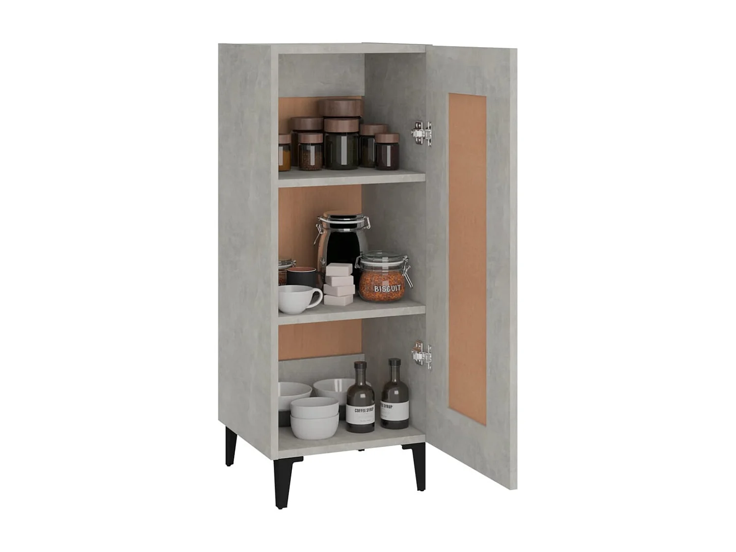 Credenza grigio cemento 34,5x34x90 cm in legno ingegnerizzato