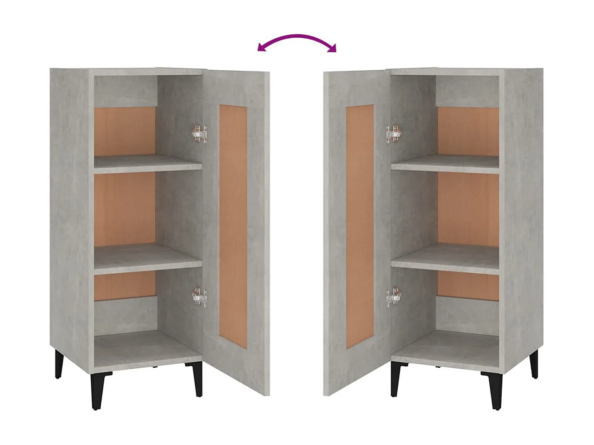 Credenza grigio cemento 34,5x34x90 cm in legno ingegnerizzato