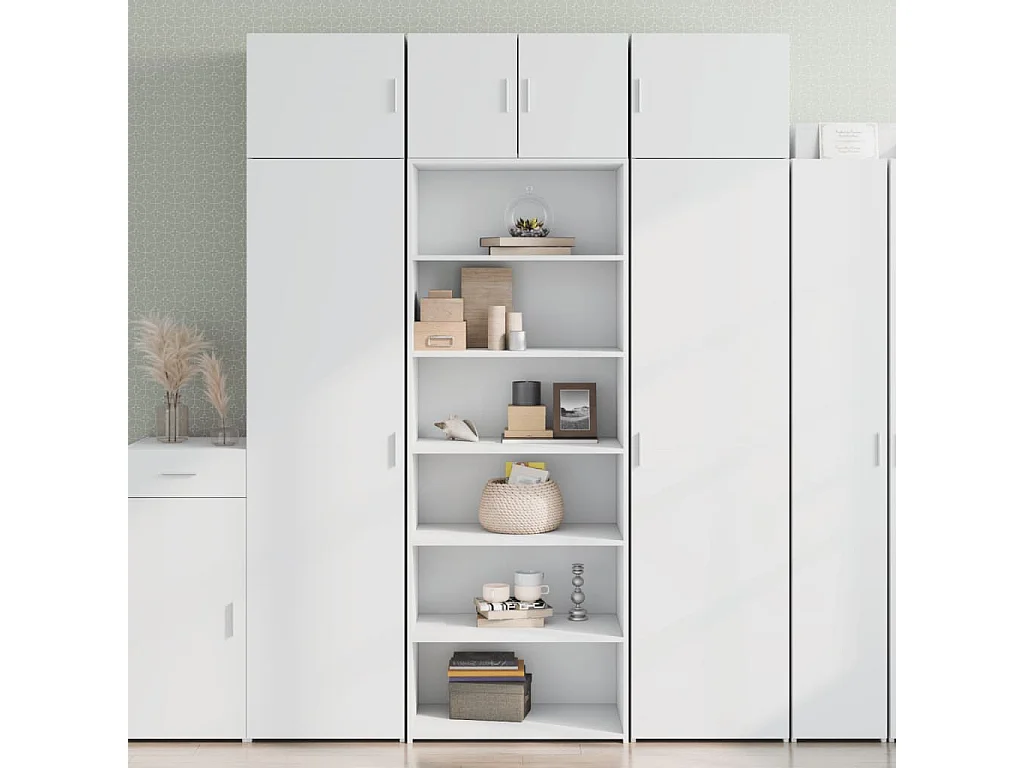 Buffet haut blanc 70x41x185 cm bois d'ingénierie