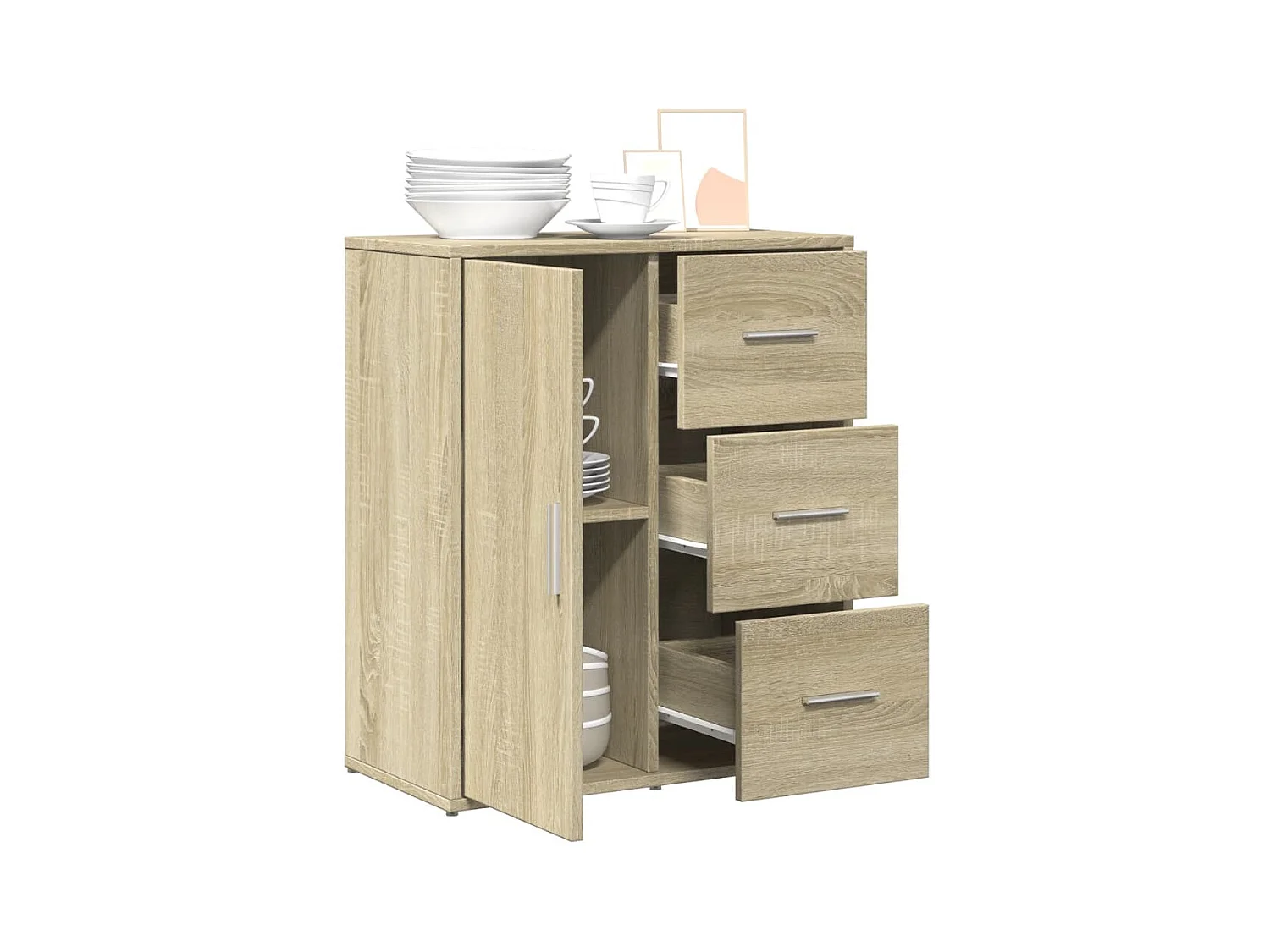 Buffet chêne sonoma 60x31x70 cm bois d'ingénierie