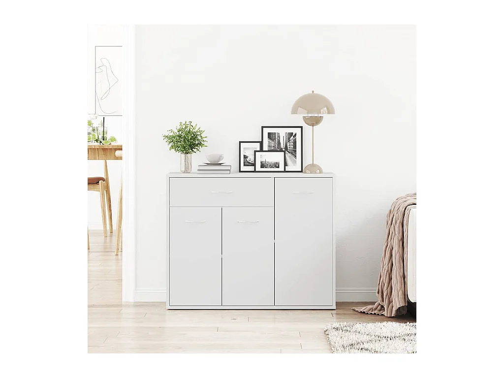 Buffet Blanc 88x30x70 cm Bois d'ingénierie