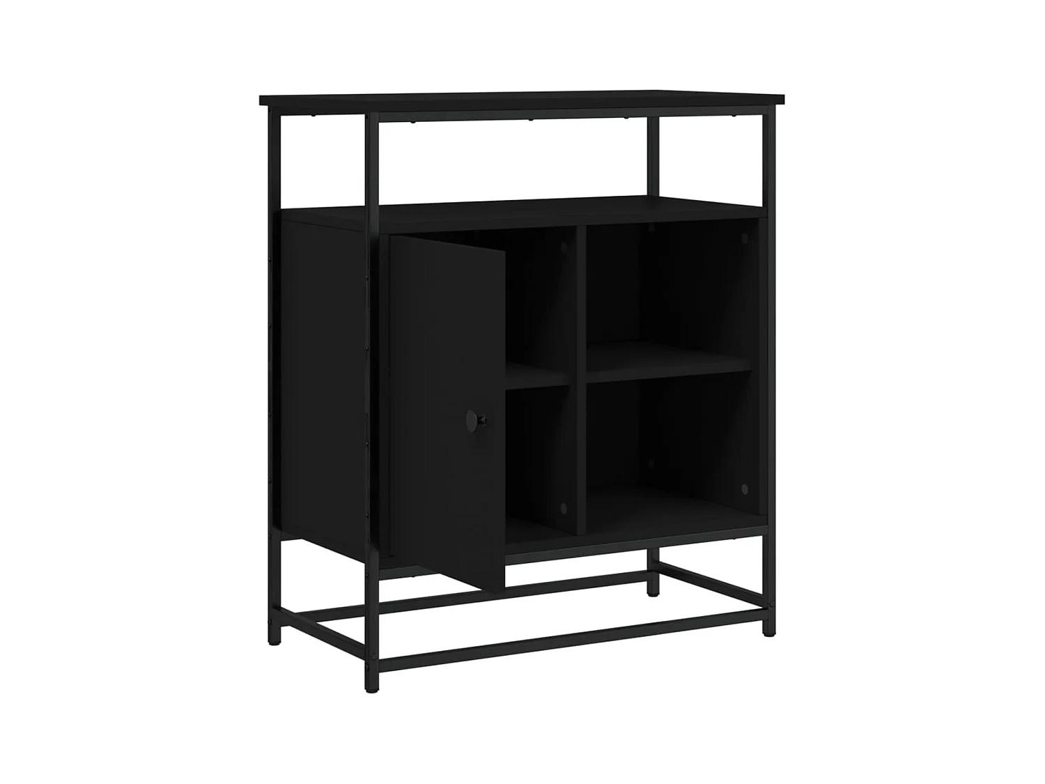 Buffet noir 69x35x80 cm bois d'ingénierie