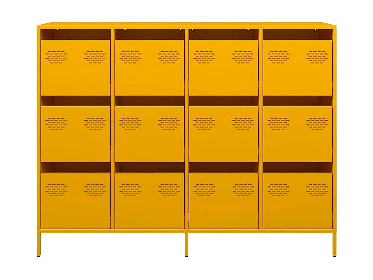 Aparador amarillo mostaza 135x39x103,5 cm acero laminado en frío