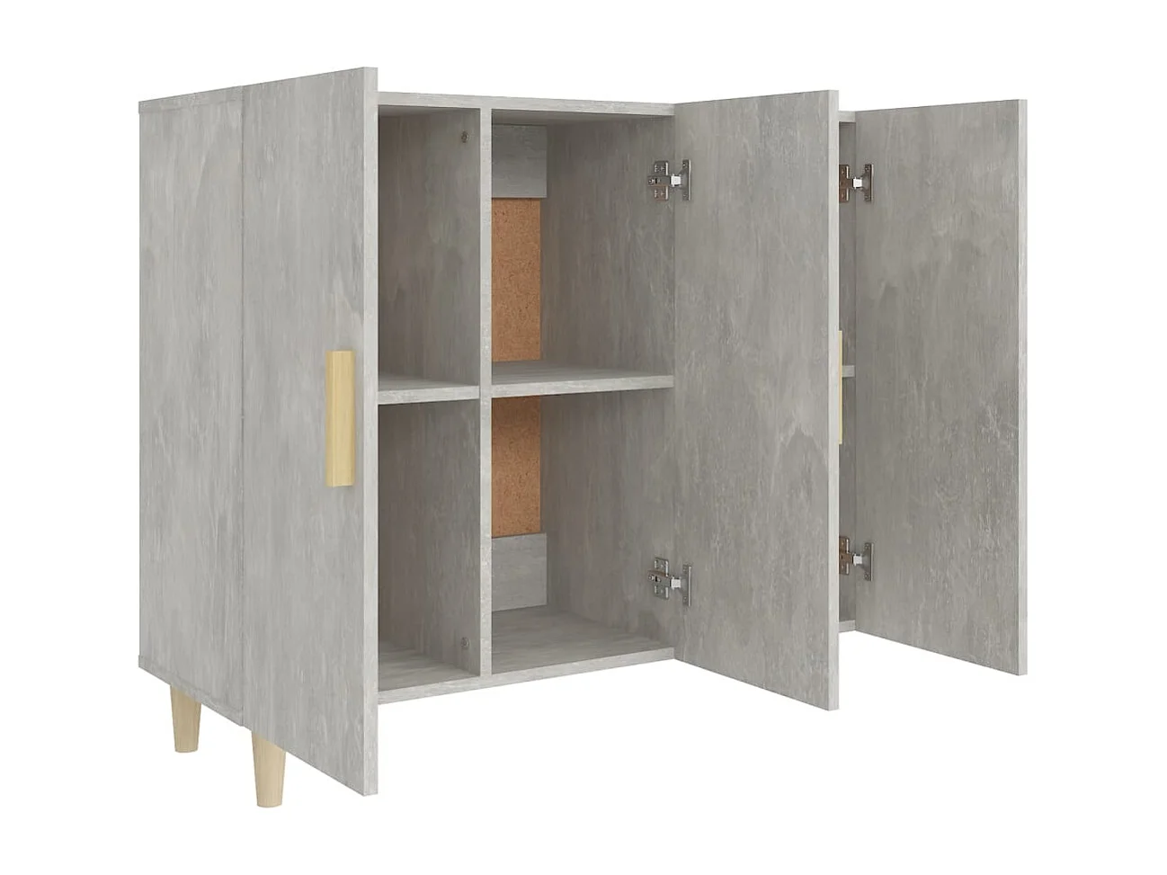 Buffet gris béton 90x34x80 cm bois d'ingénierie