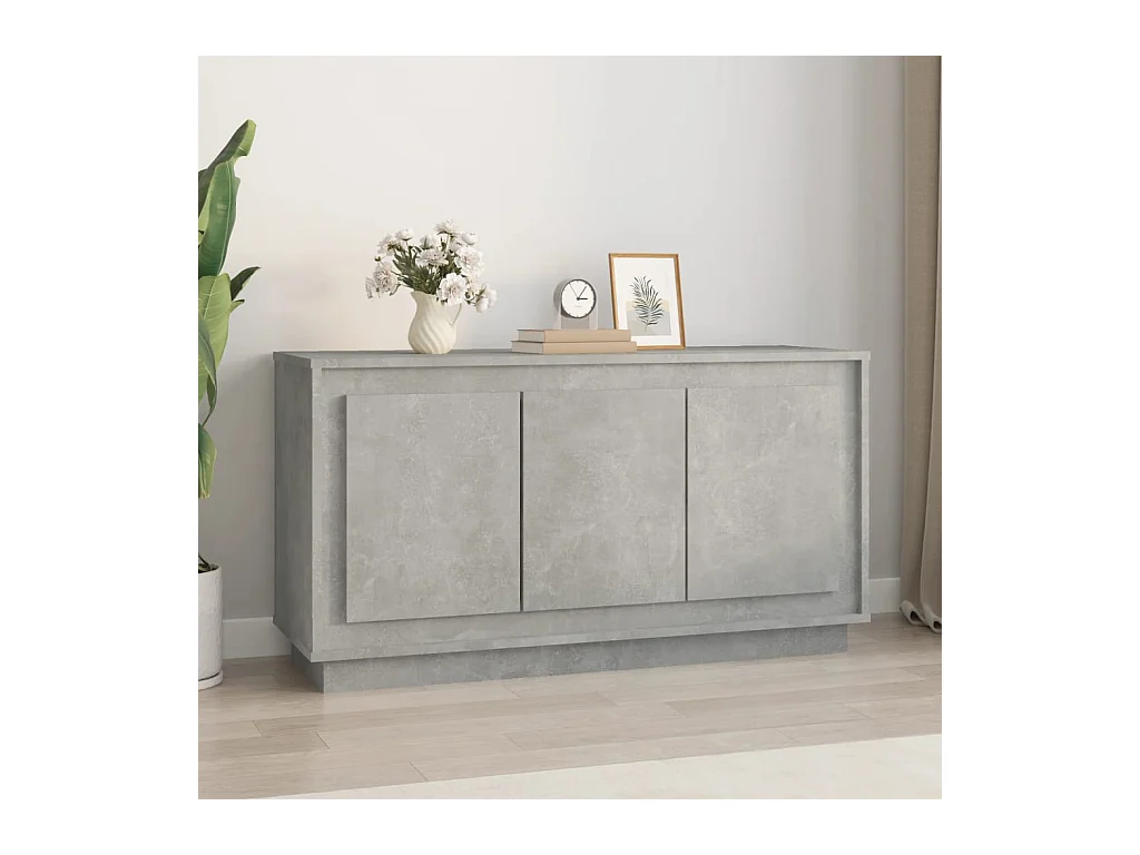 Buffet gris béton 102x35x55 cm bois d'ingénierie