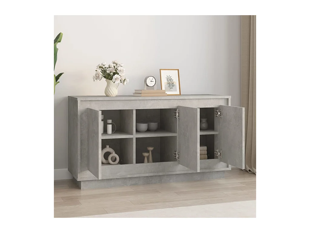 Buffet gris béton 102x35x55 cm bois d'ingénierie