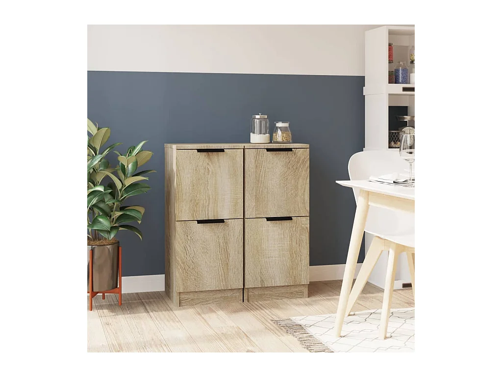 Buffets 2 pcs Chêne Sonoma 30x30x70 cm Bois d'ingénierie