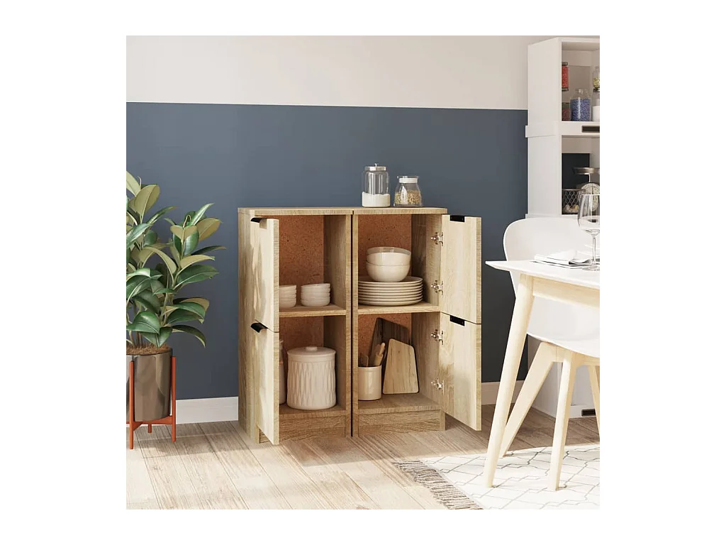 Buffets 2 pcs Chêne Sonoma 30x30x70 cm Bois d'ingénierie