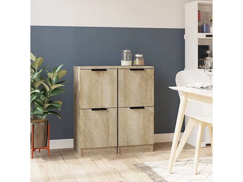 Buffets 2 pcs Chêne Sonoma 30x30x70 cm Bois d'ingénierie