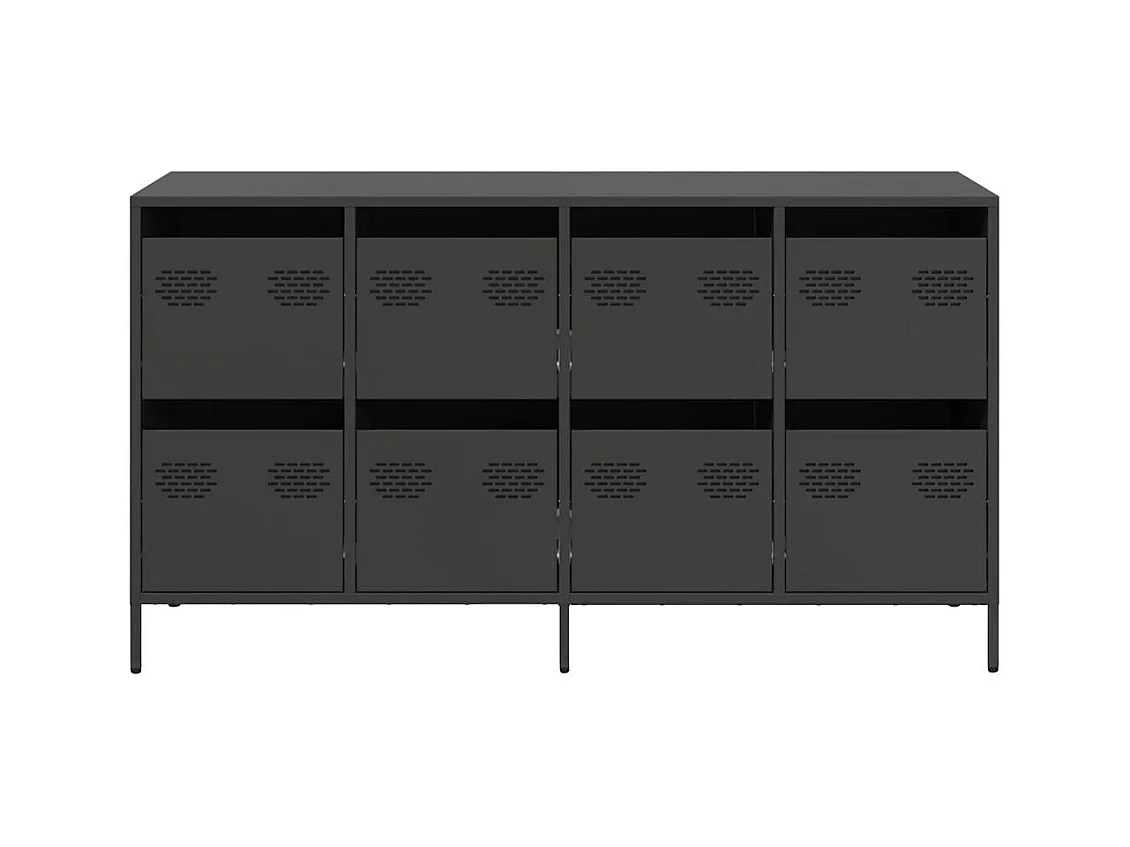 Buffet noir 135x39x73,5 cm acier laminé à froid