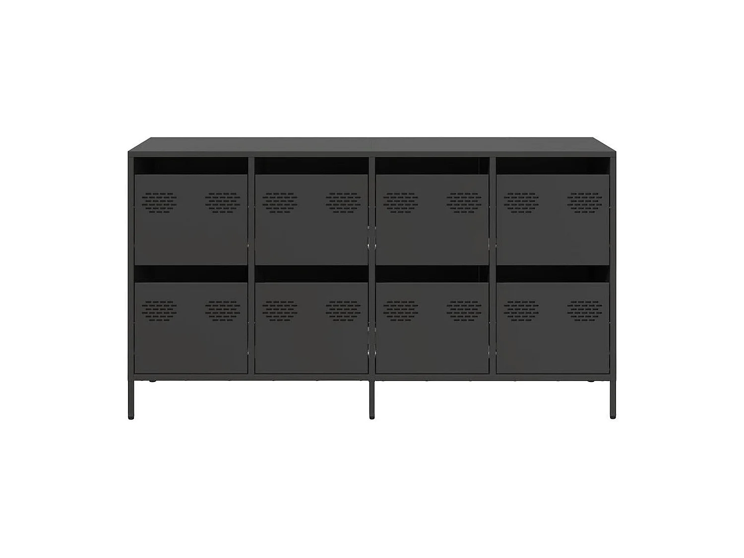 Buffet noir 135x39x73,5 cm acier laminé à froid