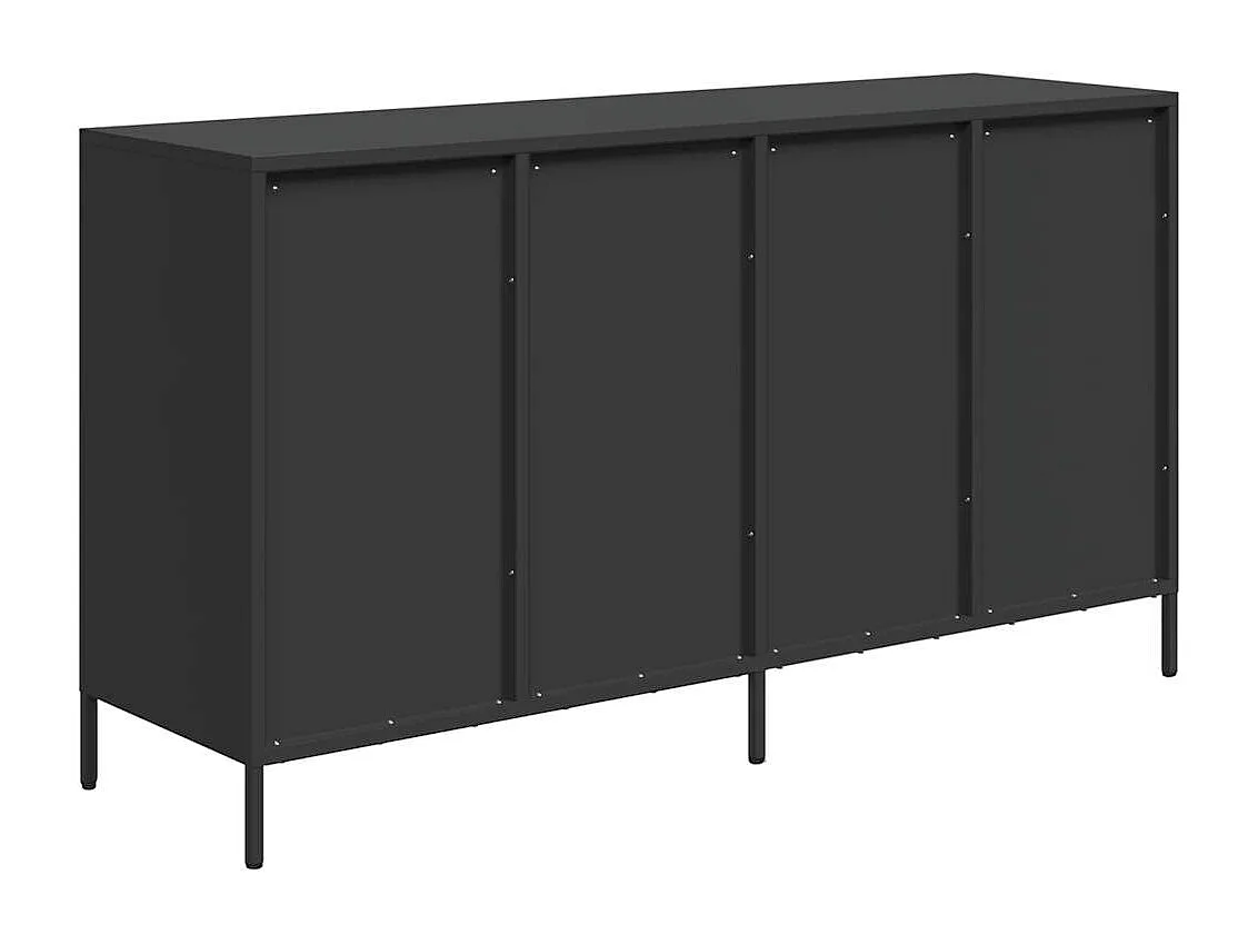 Buffet noir 135x39x73,5 cm acier laminé à froid