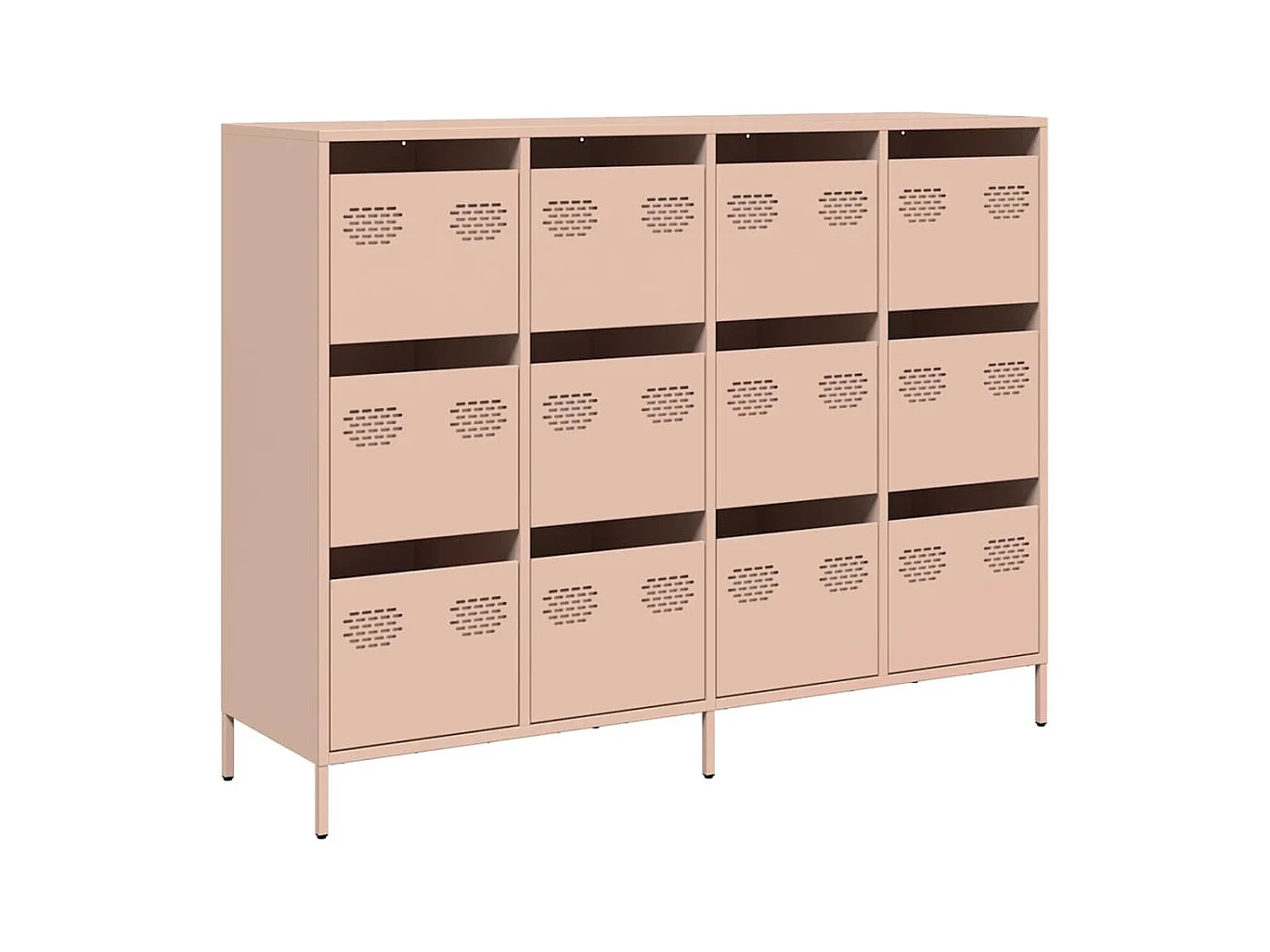 Credenza rosa 135x39x103,5 cm in acciaio laminato a freddo