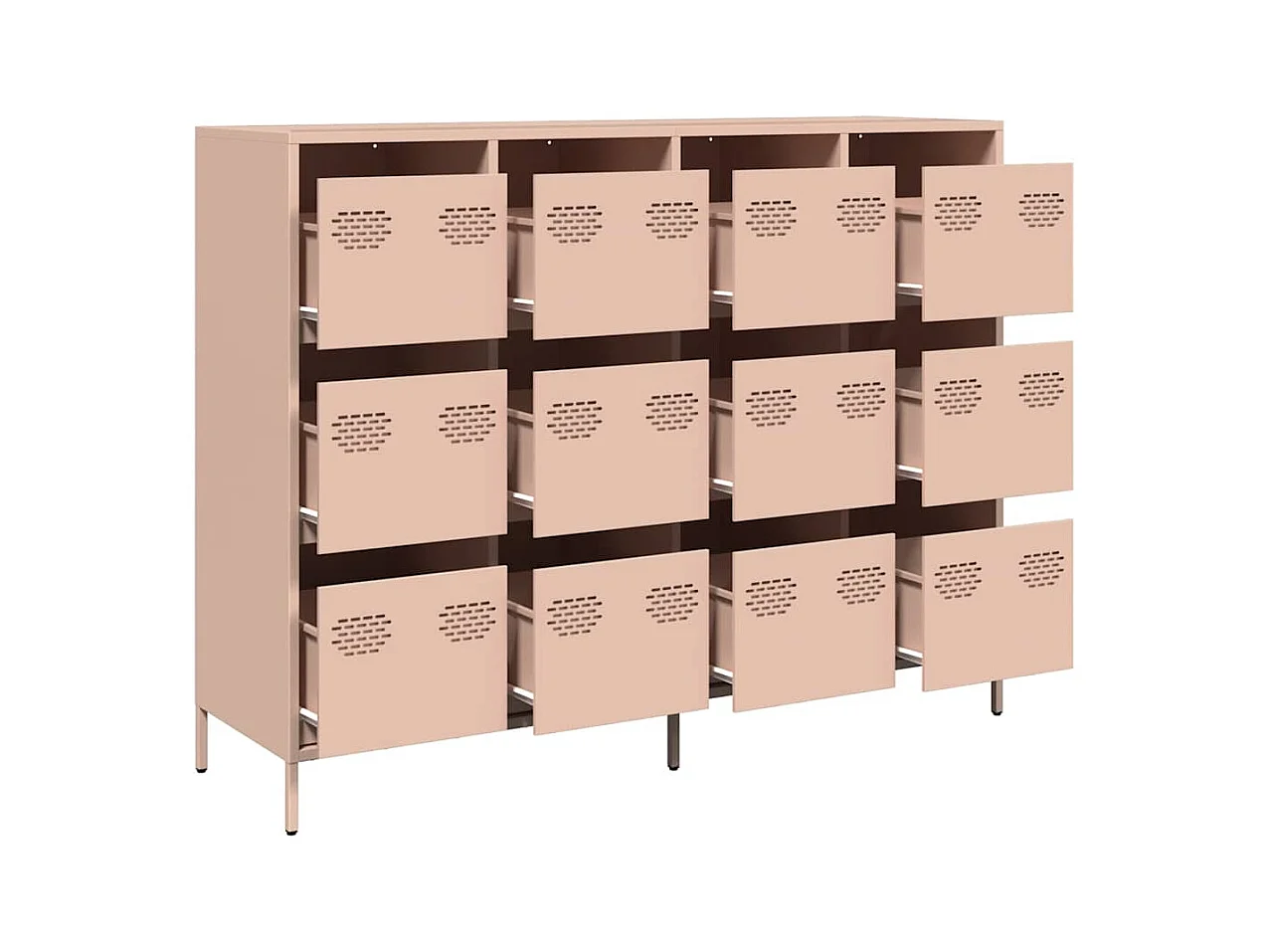 Buffet rose 135x39x103,5 cm acier laminé à froid