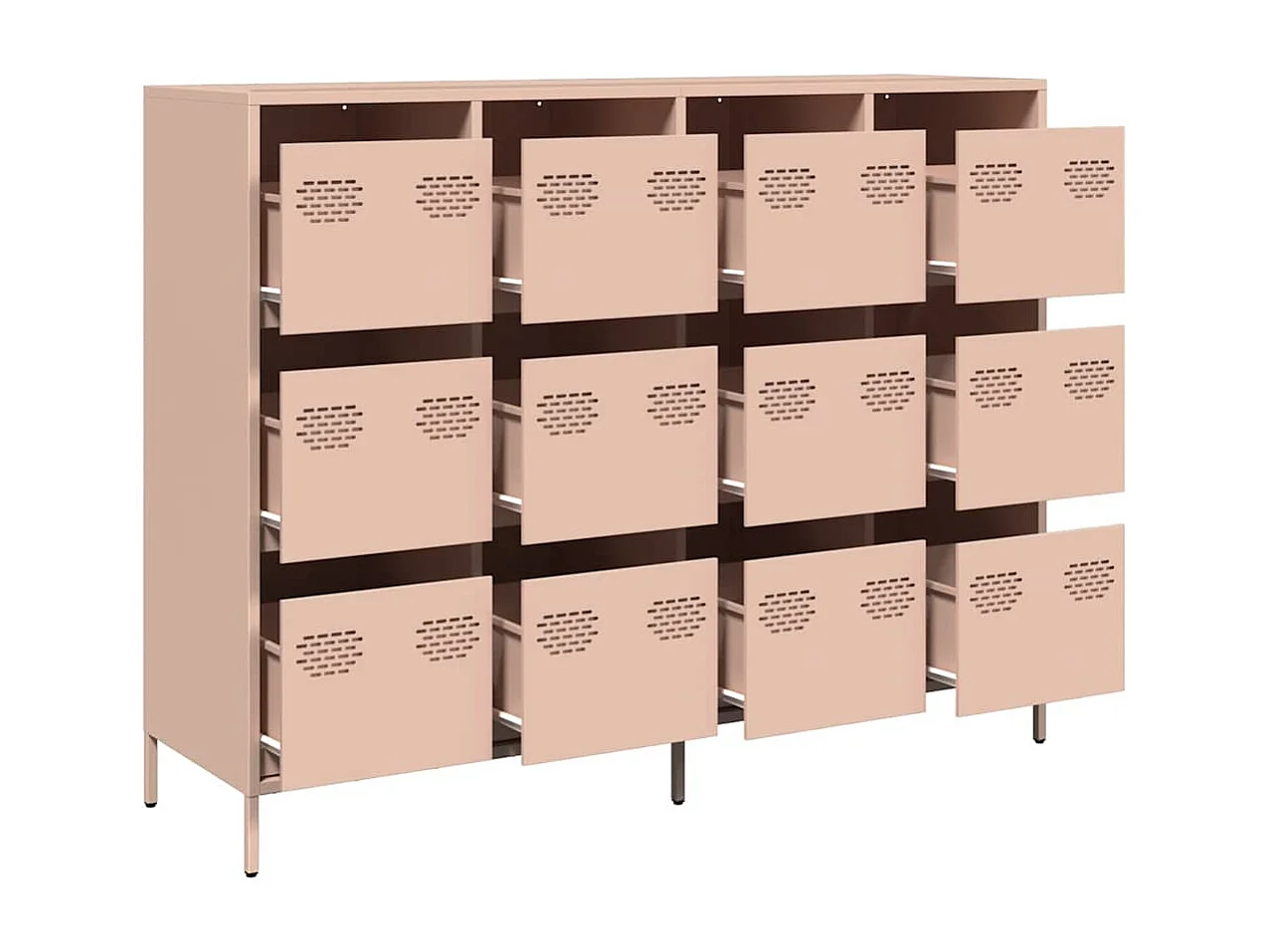 Aparador rosa 135x39x103,5 cm acero laminado en frío