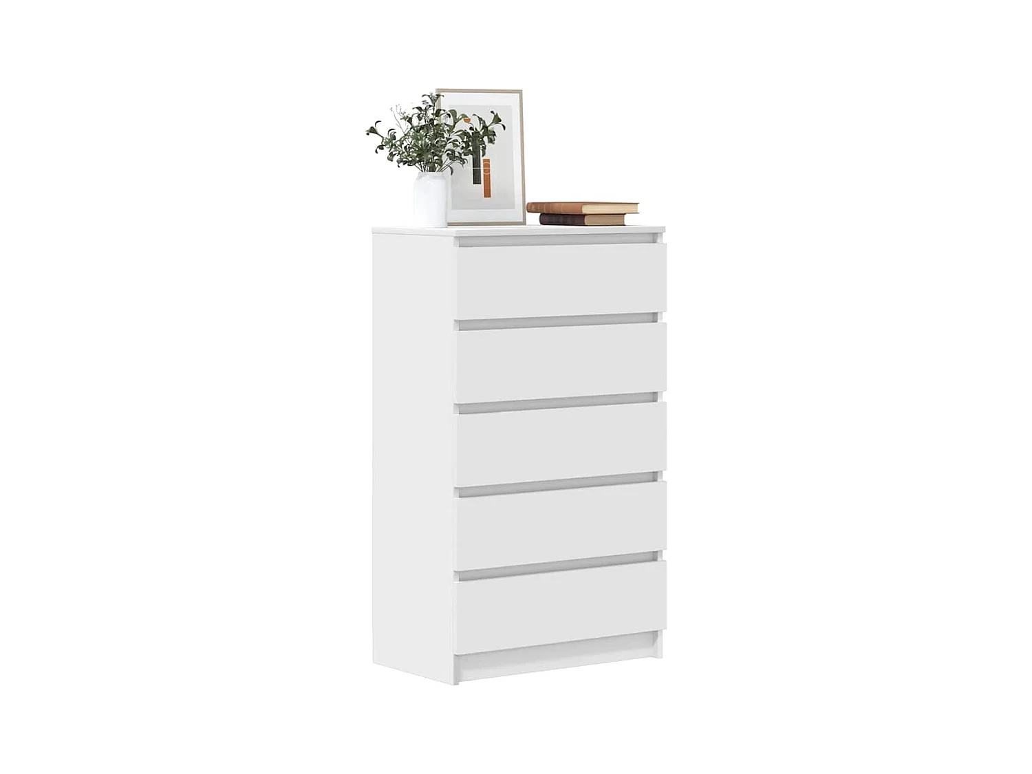 Commode Blanc 60x36x103 cm Bois d'ingénierie