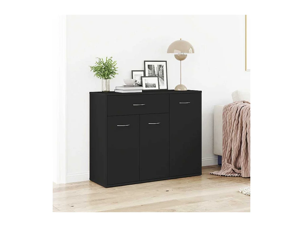 Buffet Noir 88x30x70 cm Bois d'ingénierie