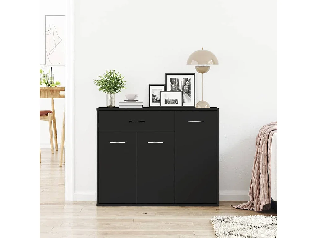 Buffet Noir 88x30x70 cm Bois d'ingénierie