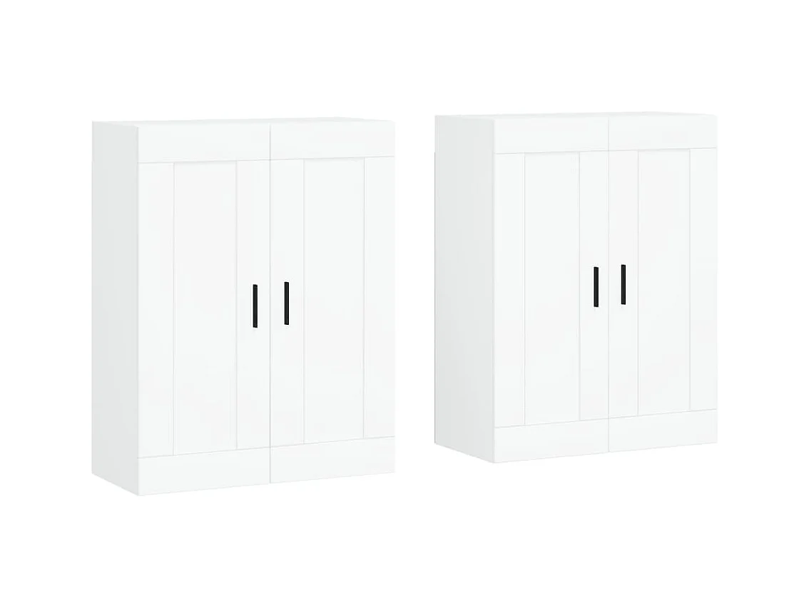 Armoires murales 2 pcs blanc bois d'ingénierie
