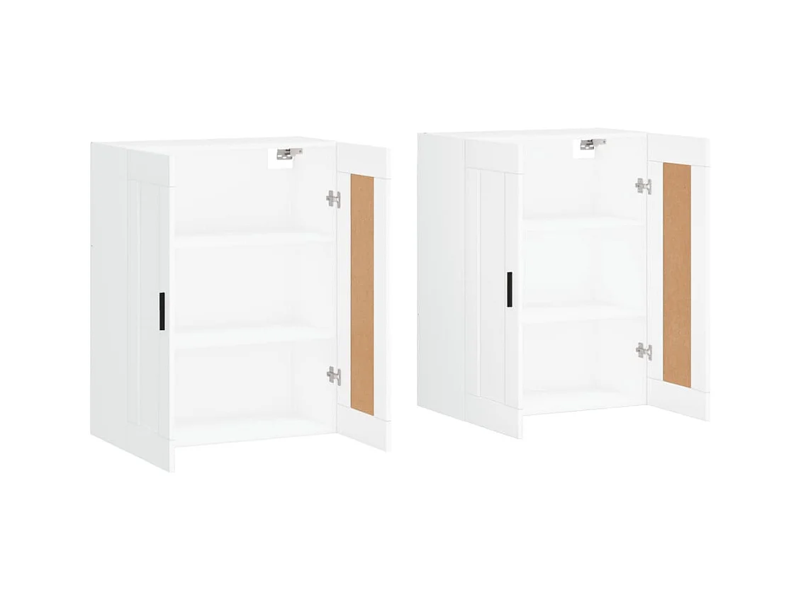 Armoires murales 2 pcs blanc bois d'ingénierie