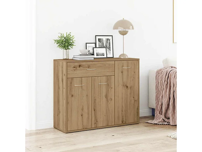 Handgemaakt eikenhouten dressoir 88x30x70 cm bewerkt hout