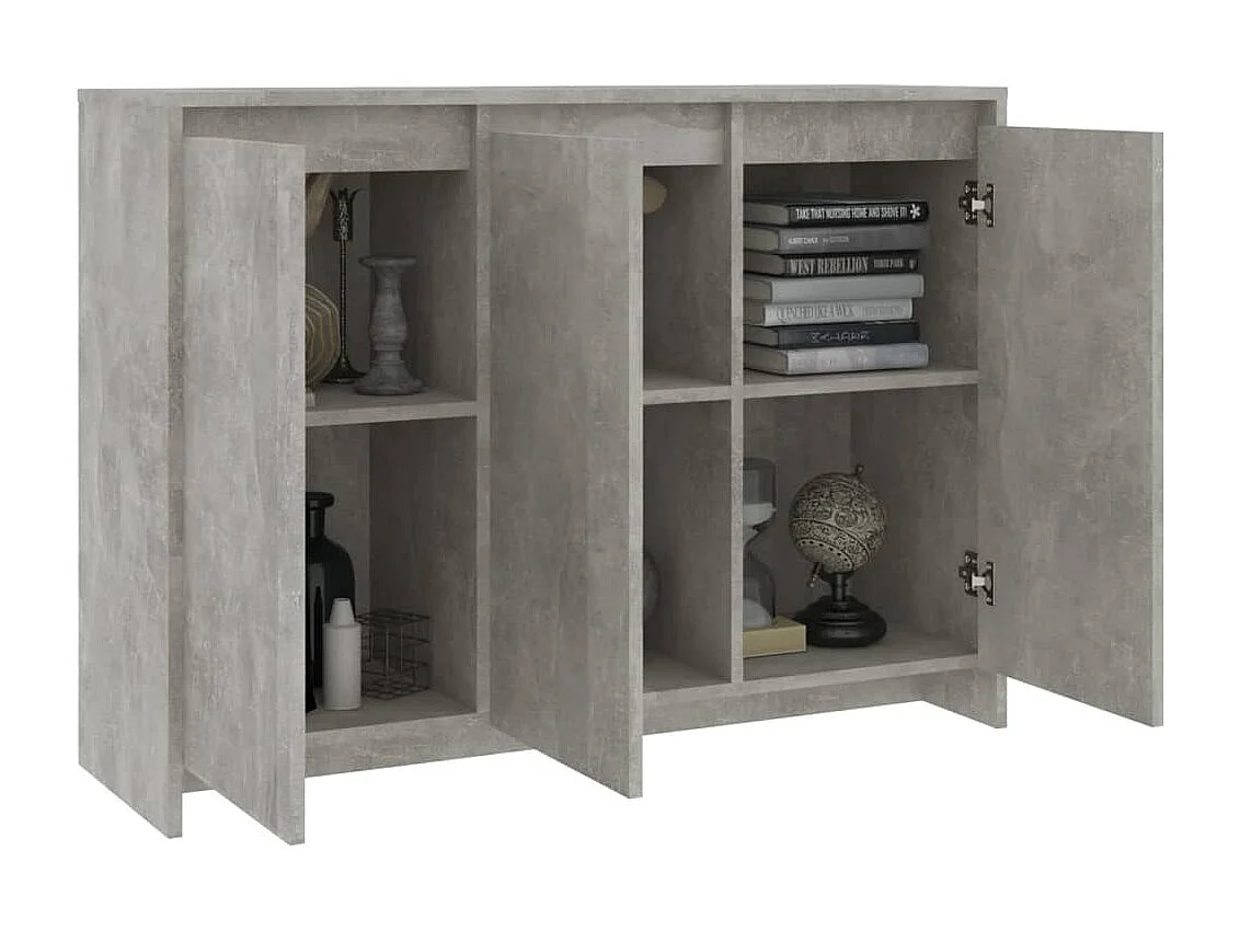 Buffet Gris béton 102x33x75 cm Bois d'ingénierie