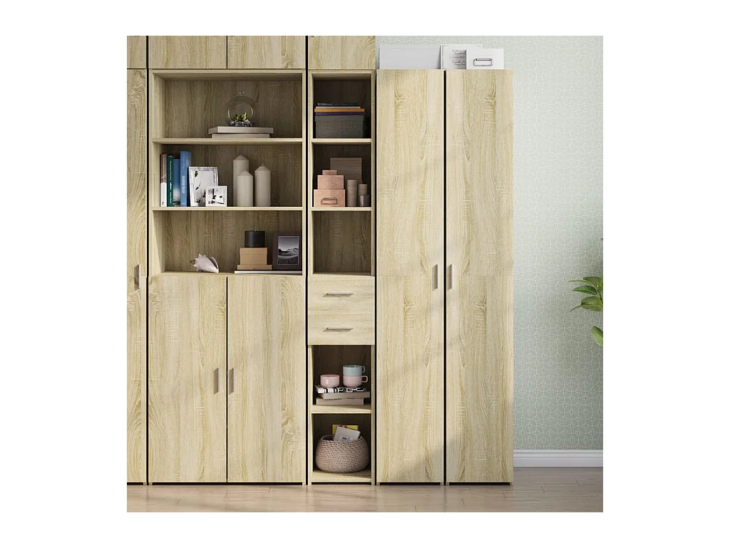 Buffet haut chêne sonoma 30x42,5x185 cm bois d'ingénierie