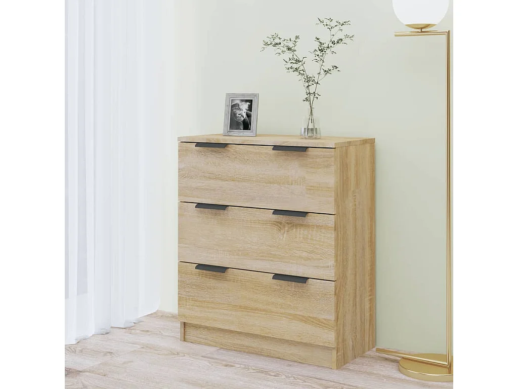 Aparador de roble Sonoma 60x30x70 cm Madera de ingeniería