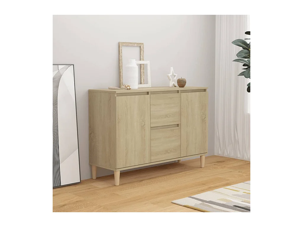 Buffet chêne sonoma 101x35x70 cm bois d'ingénierie