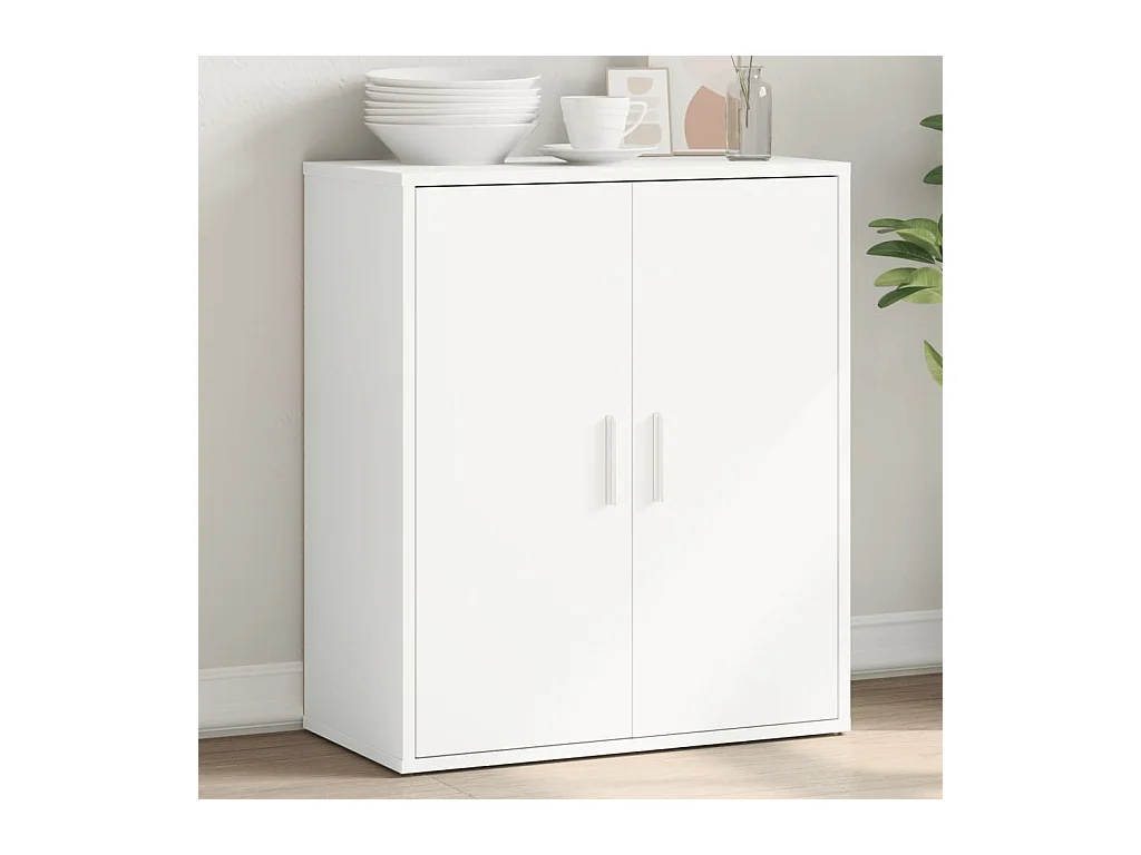 Buffet blanc 60x31x70 cm bois d'ingénierie