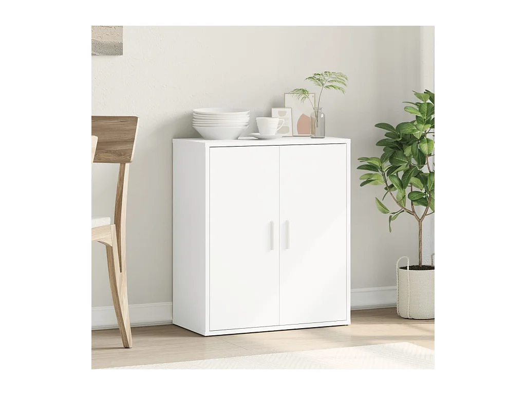 Buffet blanc 60x31x70 cm bois d'ingénierie