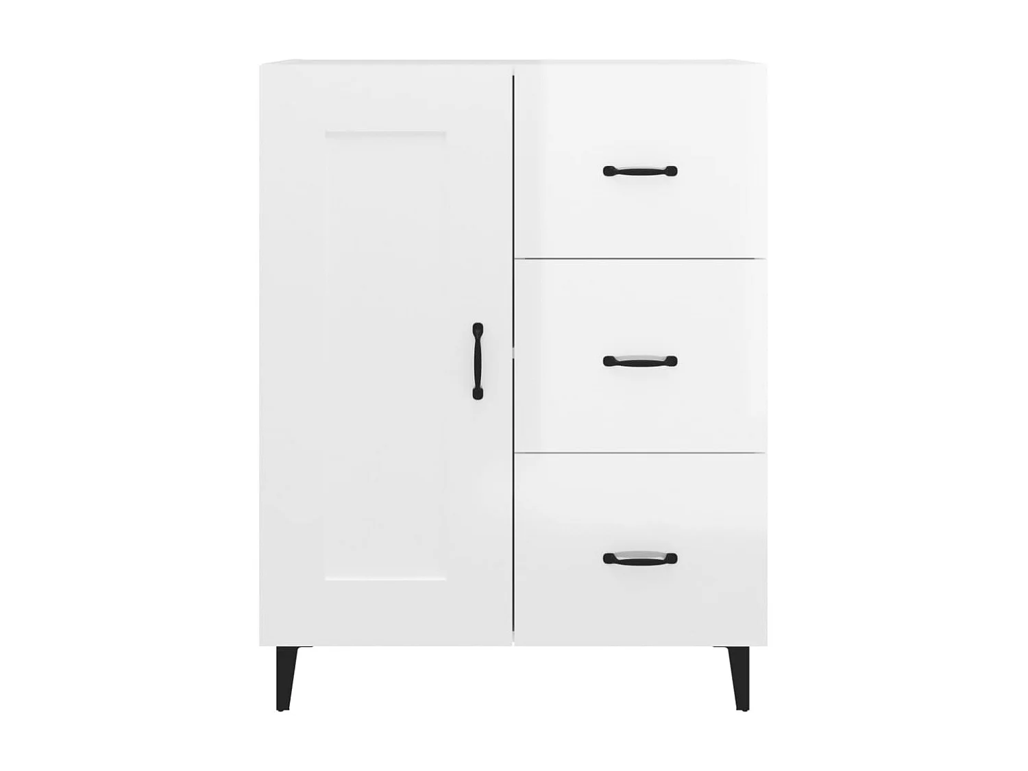 Dressoir Glanzend wit 69,5x34x90 cm Technisch hout