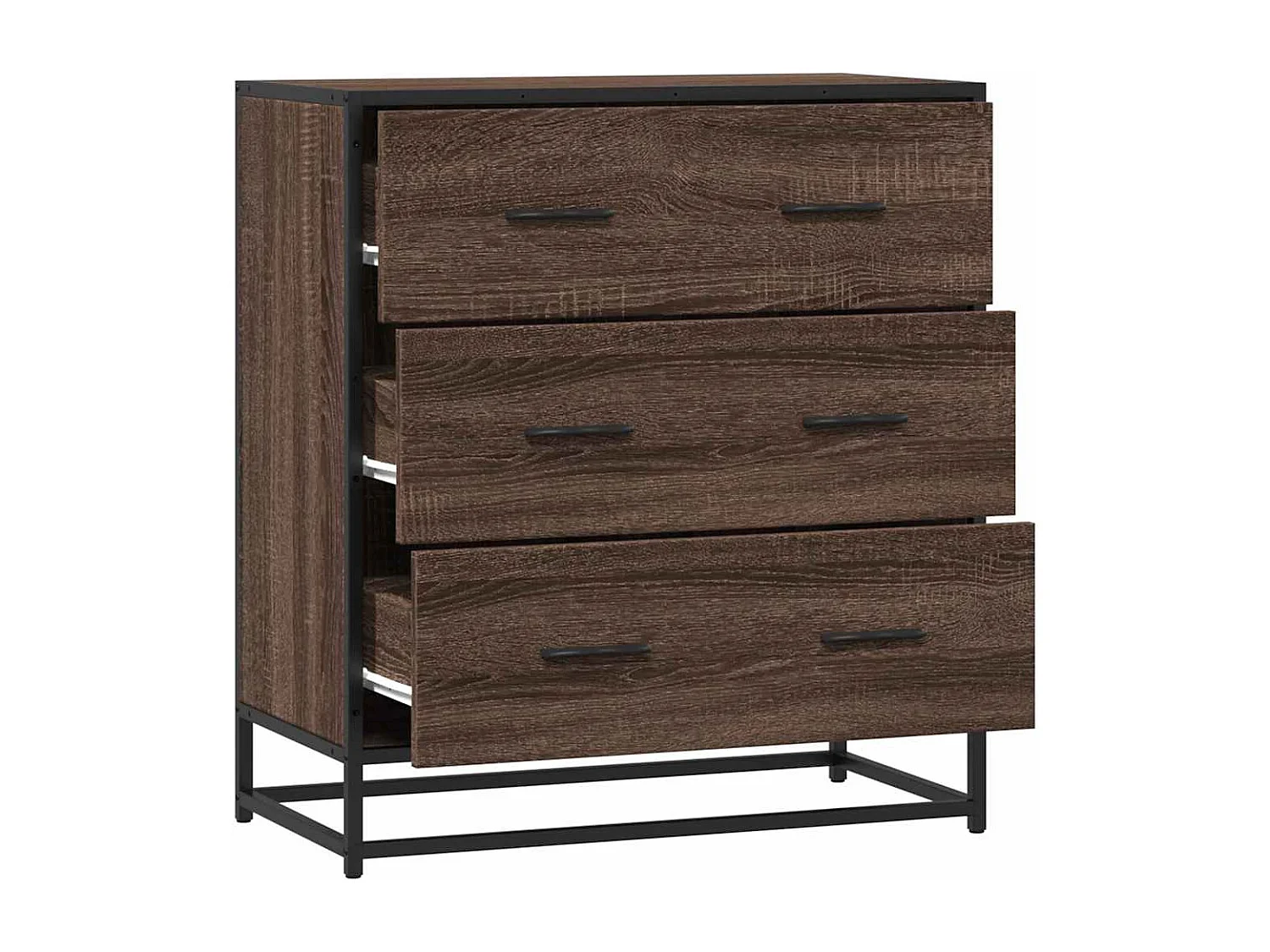 Sideboard aus brauner Eiche, 68 x 35 x 76 cm, Holzwerkstoff und Metall