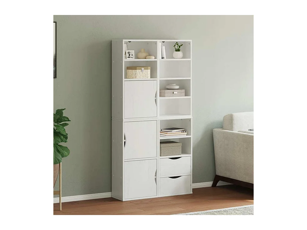 Armoires latérales 4 pcs ODDA blanc 40x24x79 cm bois massif pin